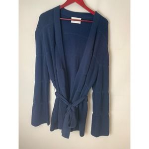 Merlette Superfine Merino Wool & Cashmere Cardigan Navy S Small